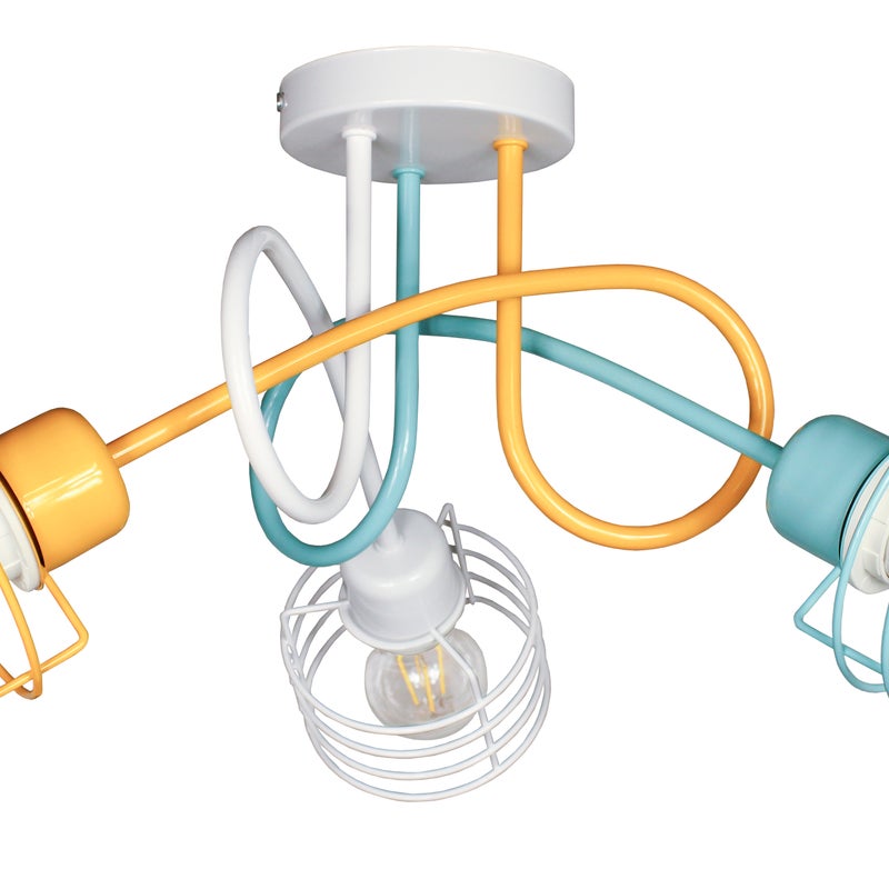 Lampa DECORI Edison Mini Kosz 3 Biały Żółty Mięta, 1 szt.
