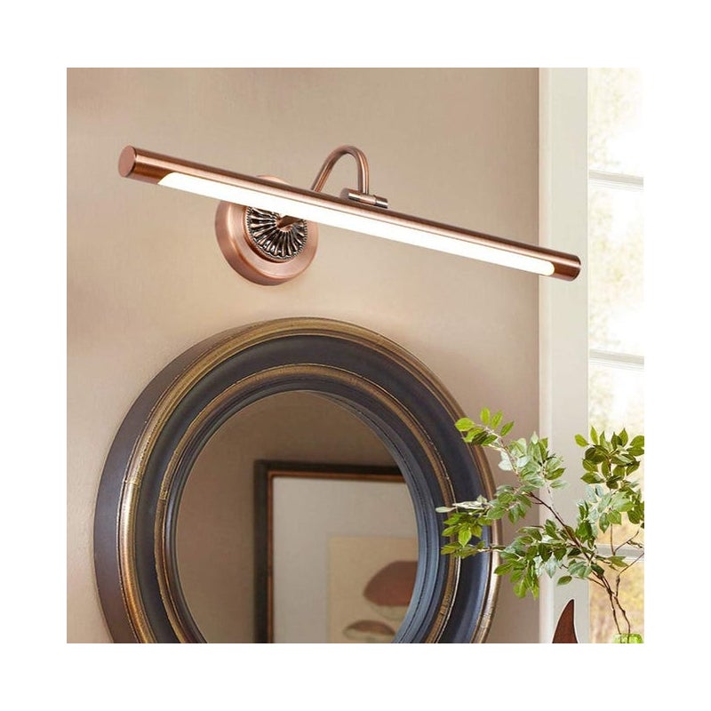 Kinkiet LED w stylu vintage do lustra łazienkowego, szafki, toalety lub mebli; kolor brązowy; 12 W / 45,5 cm