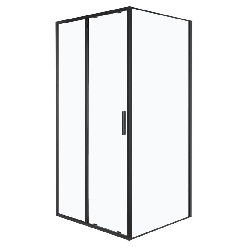 Kabina prysznicowa Solid DS+SC 120 x 70 BL szkło transparentne 6 mm, profile czarne, drzwi przesuwane KERRA