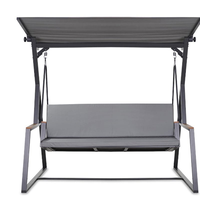 Poduszka ogrodowa na huśtawkę 3-osobową 170x50x50 cm, jasna szarawygoda i dwustronna poduszka na balkon i taras zdejmowany pokrowiec