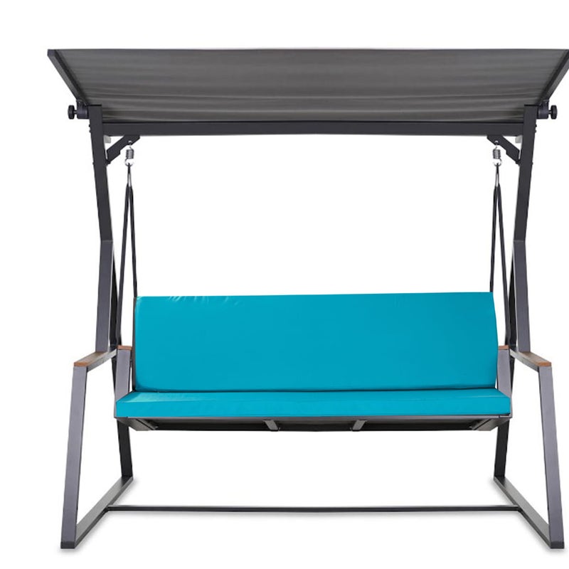 Poduszka ogrodowa na huśtawkę 3-osobową 170x60x50 cm, niebieska wygoda i dwustronna poduszka na balkon i taras zdejmowany pokrowiec