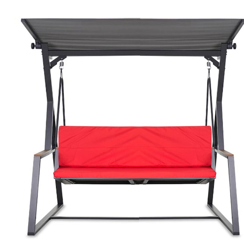 Poduszka ogrodowa na huśtawkę 3-osobową 170x50x50 cm, czerwona wygoda i dwustronna poduszka na balkon i taras zdejmowany pokrowiec