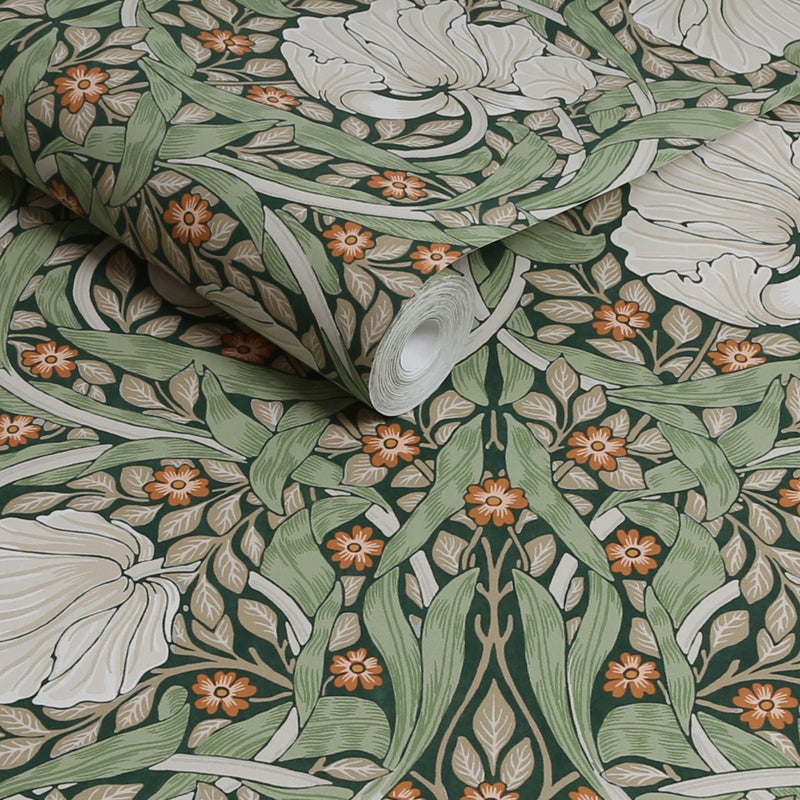 William Morris at Home - Tapeta flizelinowa Pimpernel Zielony 10 m x 52 cm