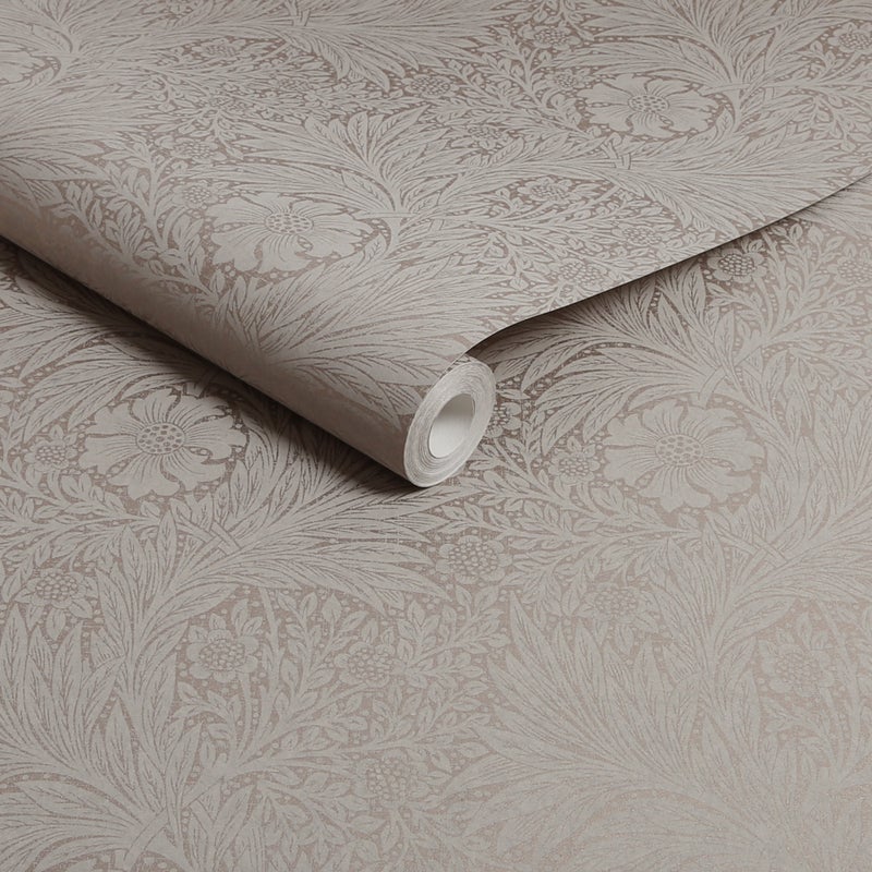 William Morris at Home - Tapeta flizelinowa Marigold Włóknisty szary 10 m x 52 cm