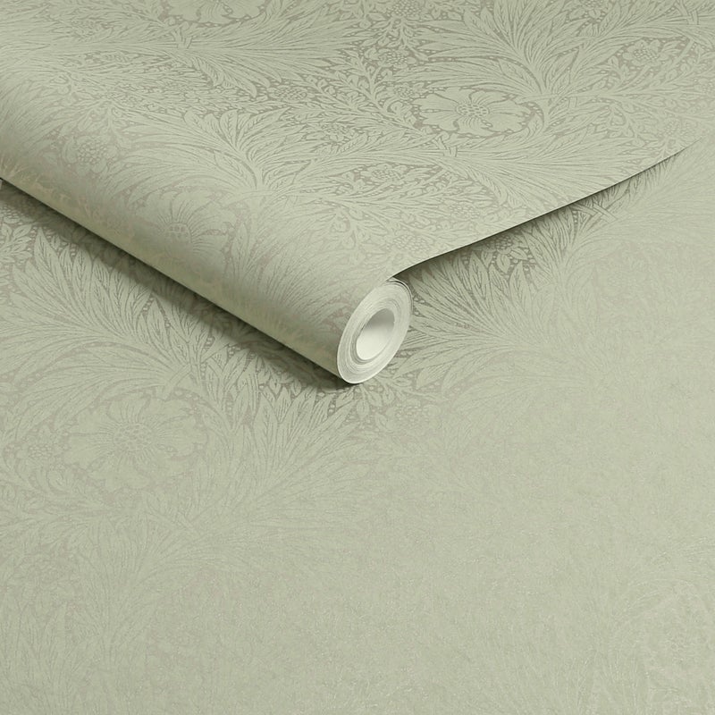William Morris at Home - Tapeta flizelinowa Marigold Włóknisty Szałwiowy zielony 10 m x 52 cm