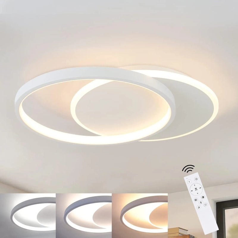 NETTLIFE Lampa sufitowa LED Możliwość przyciemniania Pilot Biała lampa sufitowa 35W Nowoczesne płaskie okrągłe 41CM
