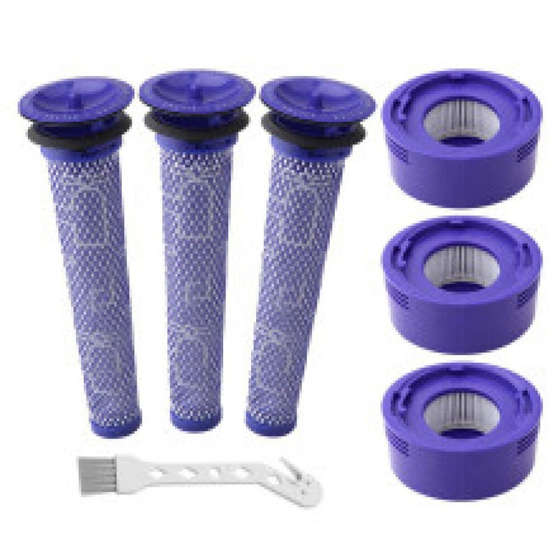 Filtr Dyson V8/V7, kompatybilny z odkurzaczem Dyson V7/V8 Absolute, w tym 3 tylne filtry HEPA, 3 przednie filtry i 1 narzędzie czyszczące