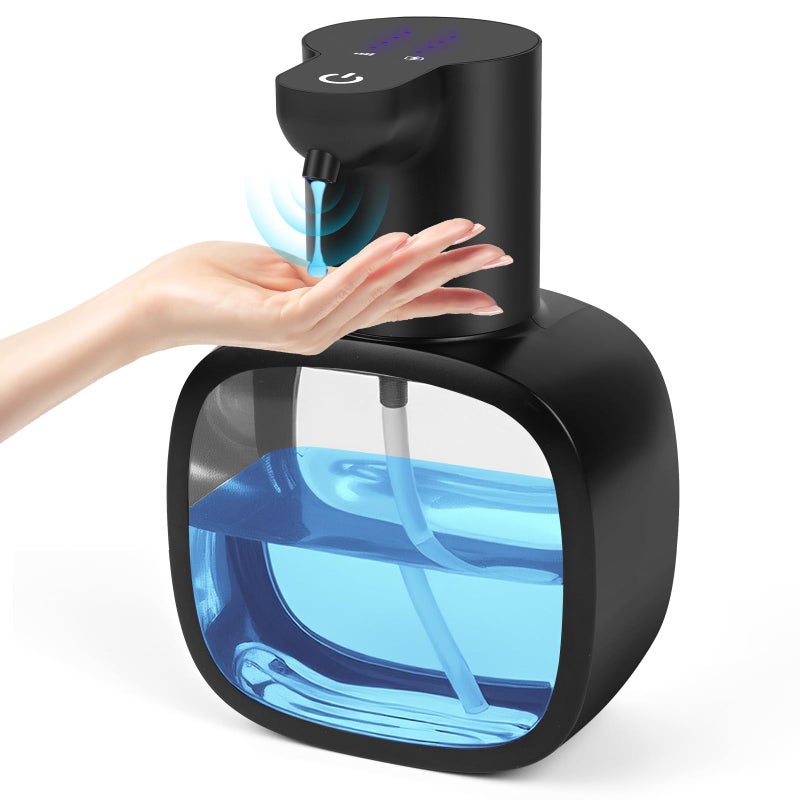 Automatyczny Dozownik do Mydła, 500ml Automatyczny Ścienny Dozownik do Mydła, Automatyczny Dozownik Płynu do Naczyń do Kuchni Łazienki (Czarny)