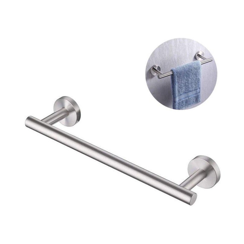 Wieszak na Ręczniki Łazienkowy Drążek Stojak na Ręczniki Stal Nierdzewna INOX 304 Montowany na Ścianie 30 CM Szczotkowany