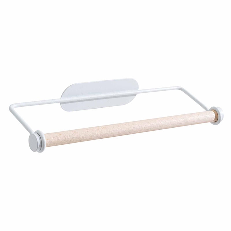 Wielofunkcyjny, ścienny uchwyt na ręczniki papierowe z perforowanego żelaza, stojak do przechowywania folii spożywczej, do kuchni i łazienki, biały