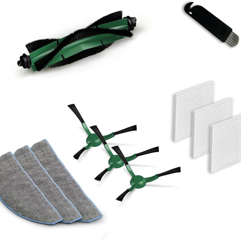 Kompatybilny z Ir. Roomba Combo Essential Y0110/Y0112 - 1 Szczotka Główna, 3 Ścierki, 3 Filtry Hepa, 3 Szczotki Boczne - Zestaw