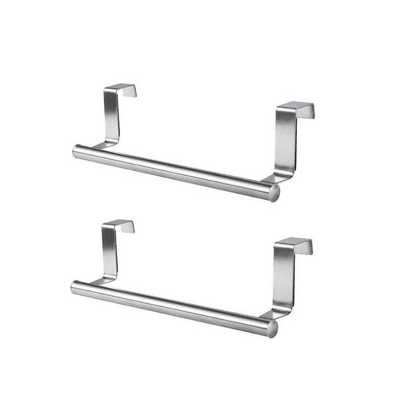 Haczyki na ręczniki, wieszak do przechowywania bez dziurkacza, mały (23x6,2 cm), srebrny 2 szt.