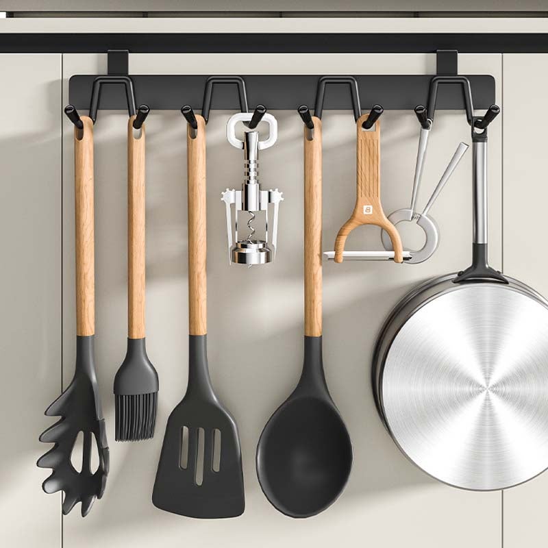 1szt Haczyk kuchenny ze stali nierdzewnej bez wiercenia, solidny haczyk na ręczniki do przechowywania i akcesoriów łazienkowych, czarny