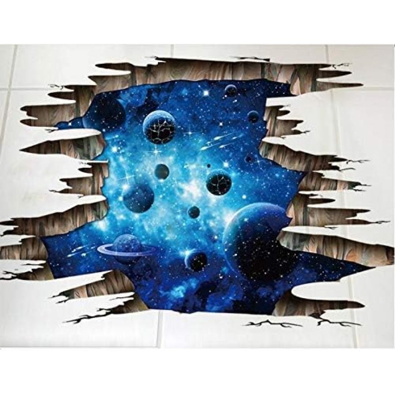 Naklejka ścienna Wszechświat Galaktyka Okno 3D Naklejka podłogowa Naklejka sufitowa Naklejka ścienna Dekoracja Salon Sypialnia Dom