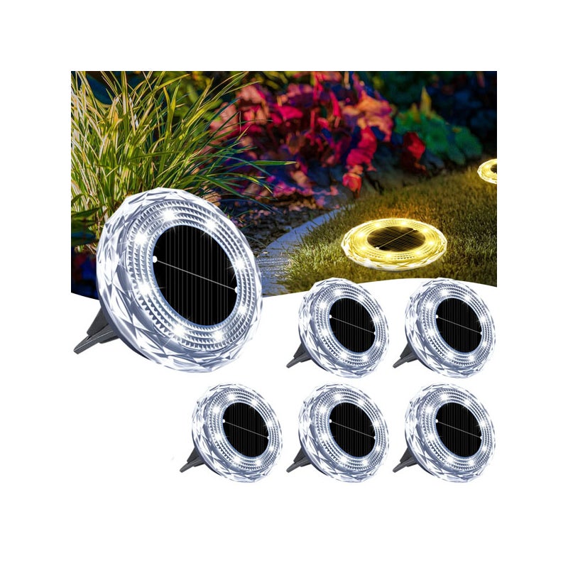 Zestaw 6 solarnych lamp ulicznych, solarnych lamp ogrodowych, lamp dekoracyjnych LED, lamp nastrojowych, ciepłego światła