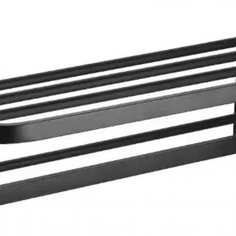 Naścienny wieszak łazienkowy na ręczniki, wieszak na ręczniki kąpielowe z 2 haczykami, 60 cm, czarny