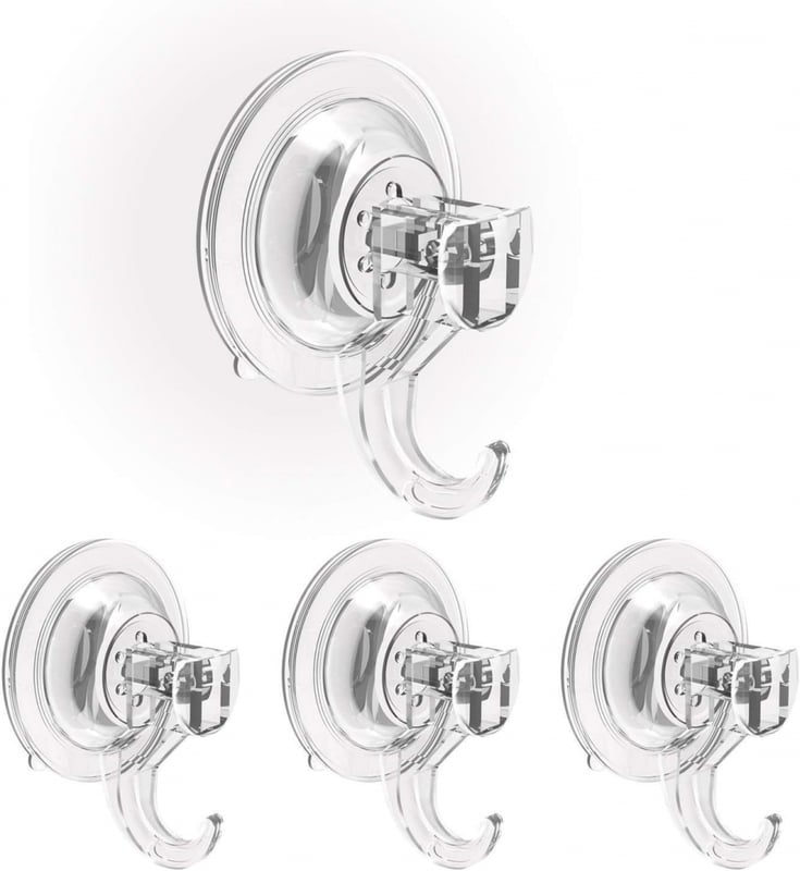 Zestaw 4 przyssawek Łazienka Haczyki ścienne Haczyki na ręczniki Haczyki na drzwi Przybory kuchenne Prysznic Okno Szklana płytka Klucz Płaszcz Torc