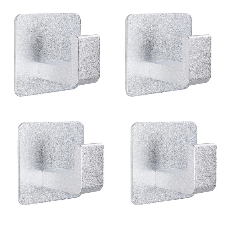 Zestaw 4 haczyków na ręczniki, samoprzylepne haczyki na ręczniki, haczyki na ręczniki łazienkowe, nie wymagają otworów
