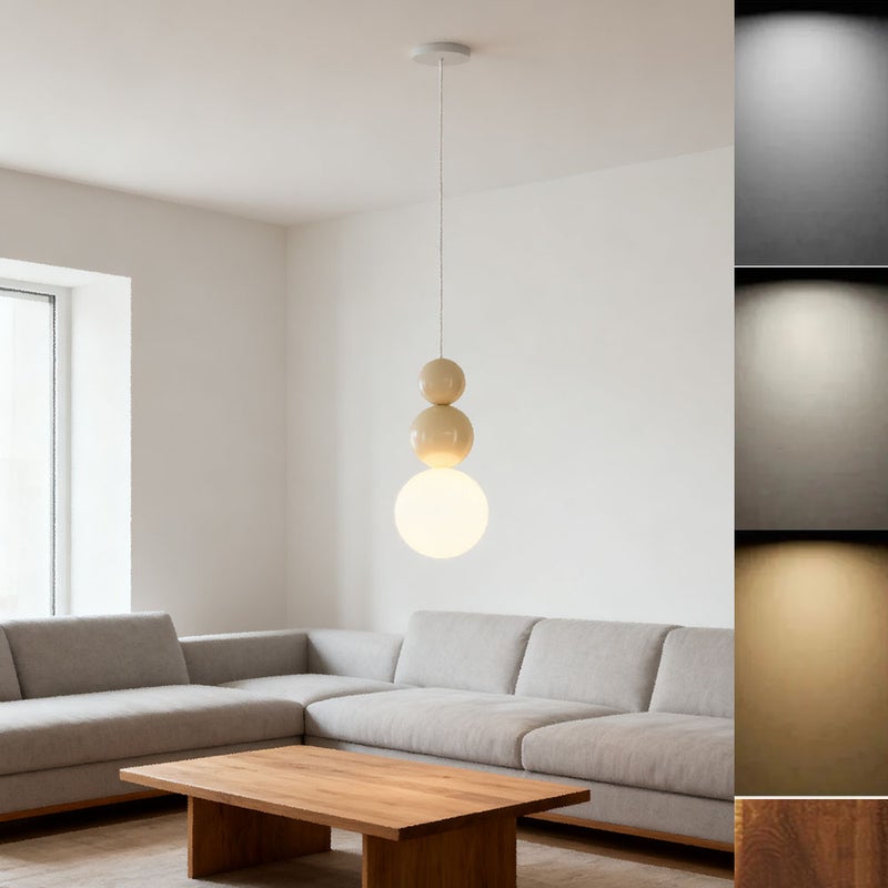 Lampa sufitowa wpuszczana w stylu skandynawskim Nowoczesna lampa wisząca z trójkolorowym oświetleniem LED dekoracji sypialni i jadalni kolorze żółtym