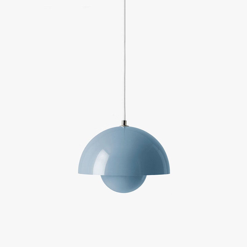 Nowoczesna lampa wisząca LED, półokrągły żyrandol w kształcie pąka kwiatowego z żarówką, 23cm, 3000k-6000k, niebieski