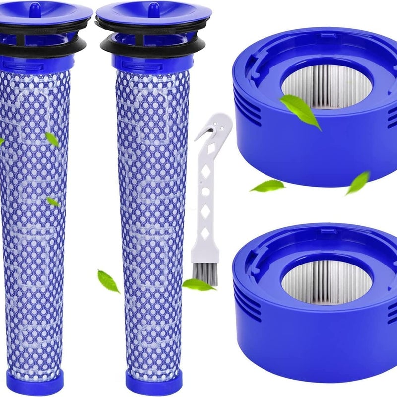 Filtry V7 V8 do Dyson V7 V8 SV10 SV11 Animal Plus Extra Absolute Motorhead, 2 post-filtry HEPA i 2 pre-filtry, zamienniki części
