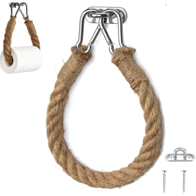 Ścienny uchwyt na papier toaletowy z liny konopnej, dozownik papieru toaletowego, uchwyt na papier toaletowy do kuchni