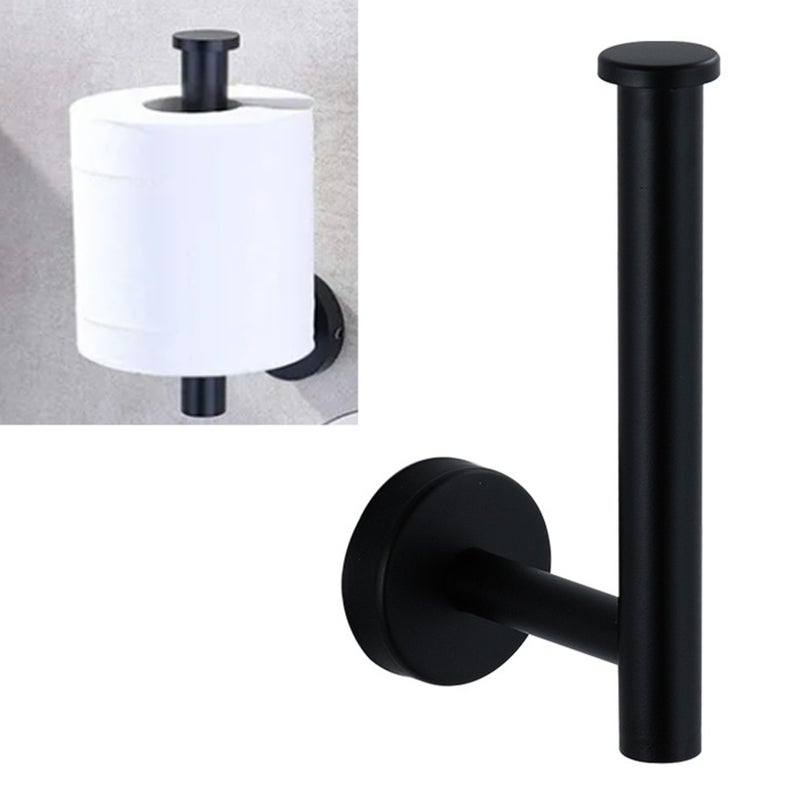 Cylindryczny, matowy czarny uchwyt na ręczniki papierowe ze stali nierdzewnej, wisząca półka na ręczniki papierowe do domu
