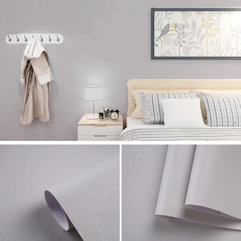 Samoprzylepna tapeta, wodoodporna naklejka ścienna z PVC, jednolita kolorystyka, wodoodporna i olejoodporna, szara, do mebli (40 x 500 cm)