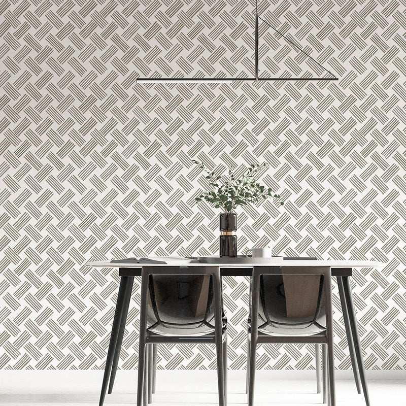 Usuwalna tapeta do sypialni, gruby wodoodporny samoprzylepny PVC, szary, rattan 10 m/rolka*44 cm