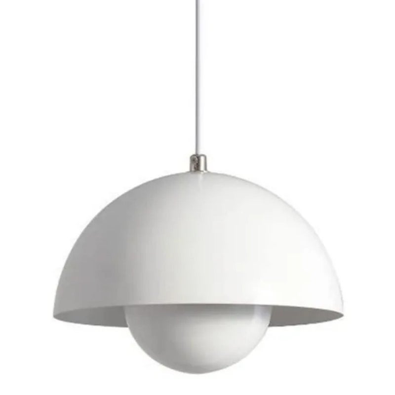 Lampa wisząca, lampe à susprendre, plafonnier suspendue, żyrandol do sypialni i jadalni, metal biały, gniazdo E27 23 cm (biały)