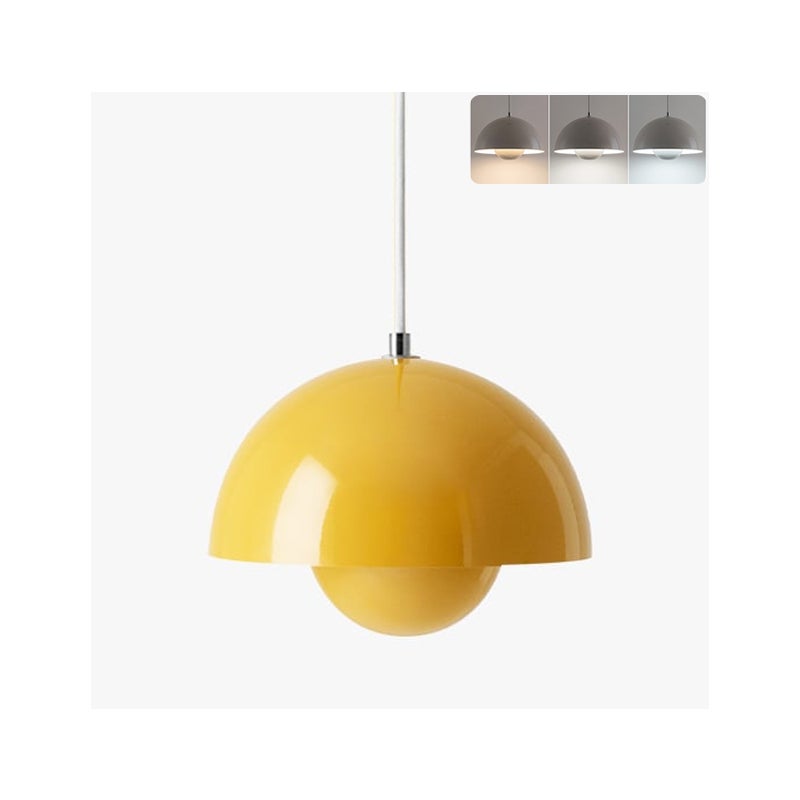 Żyrandol, nowoczesna lampa wisząca, lampa sufitowa wisząca z żarówką, oświetlenie do dekoracji wnętrz, 3 temperatury barwowe, 23 cm (żółty)