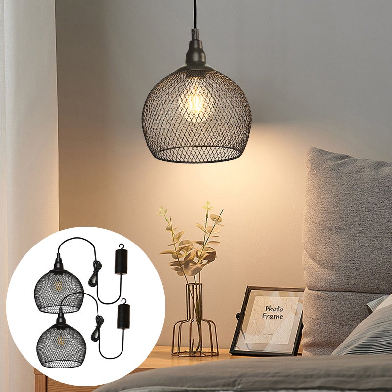 Zestaw 2 żyrandoli-lampionów ogrodowych, żyrandole zewnętrzne na baterie, ciepłe światło/z pilotem