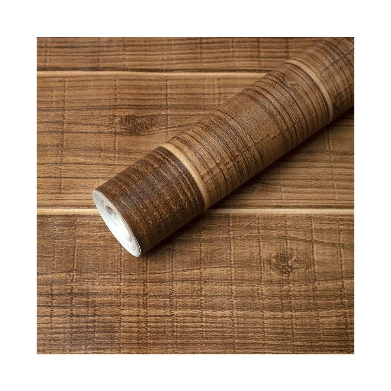 Tapeta winylowa samoprzylepna i usuwalna, imitacja drewna, 44,5 x 1000 cm, ciemny brąz
