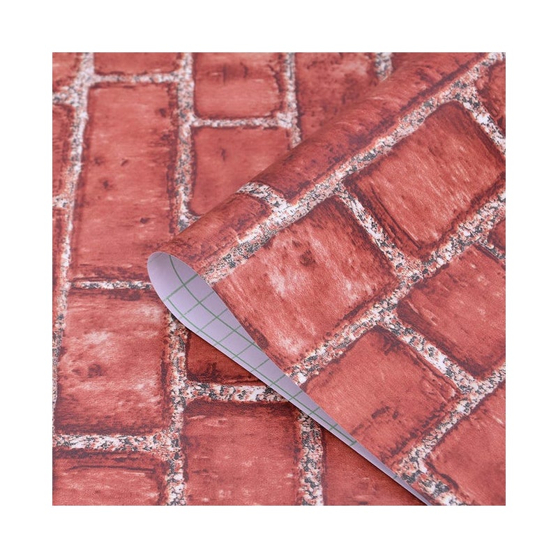 Samoprzylepna tapeta z wzorem czerwonej cegły w stylu vintage, 44,5 x 500 cm, do kuchni, winyl dekoracyjny, naklejka ścienna do kuchni