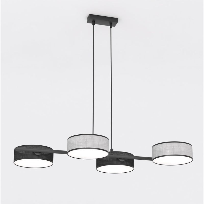 Lampa wisząca DRUMZ czarno-szara 4xE14x15W tkanina wym:120x80x46cm IP20 Emibig