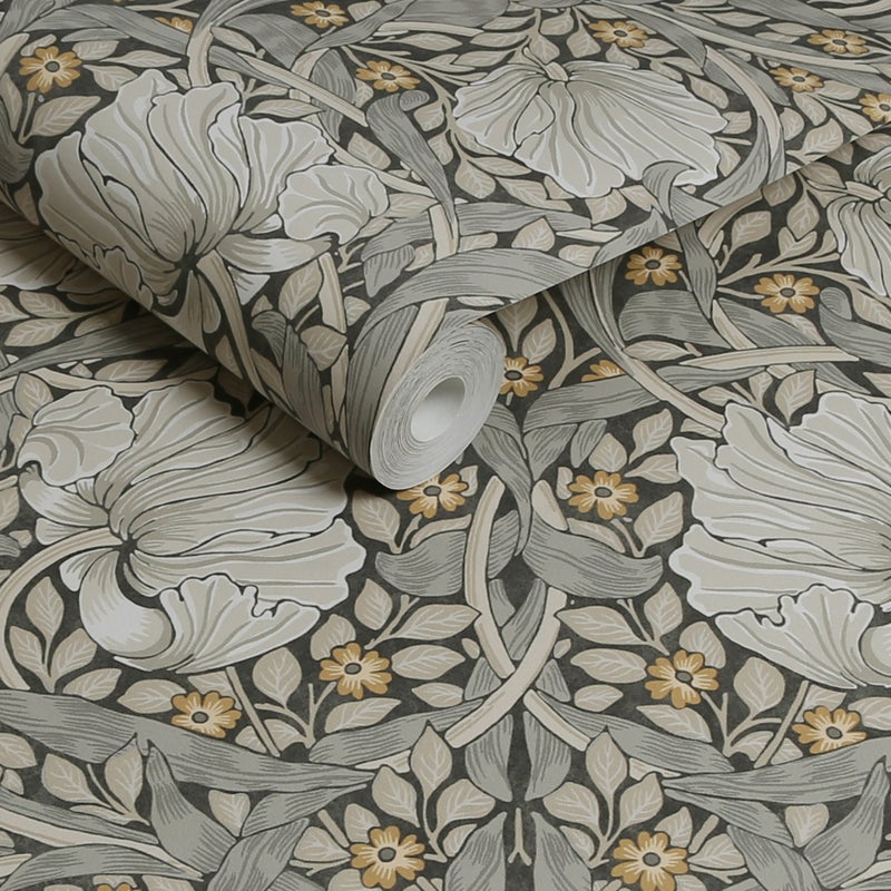 William Morris at Home - Tapeta flizelinowa Pimpernel szary 10 m x 52 cm