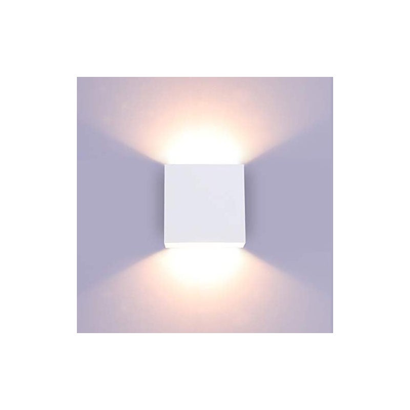 Ściemnialna lampa ścienna LED 12W, pionowa metalowa lampa ścienna, odpowiednia do salonów i korytarzy, ciepłe białe światło, 10 x 10 x 10 cm.
