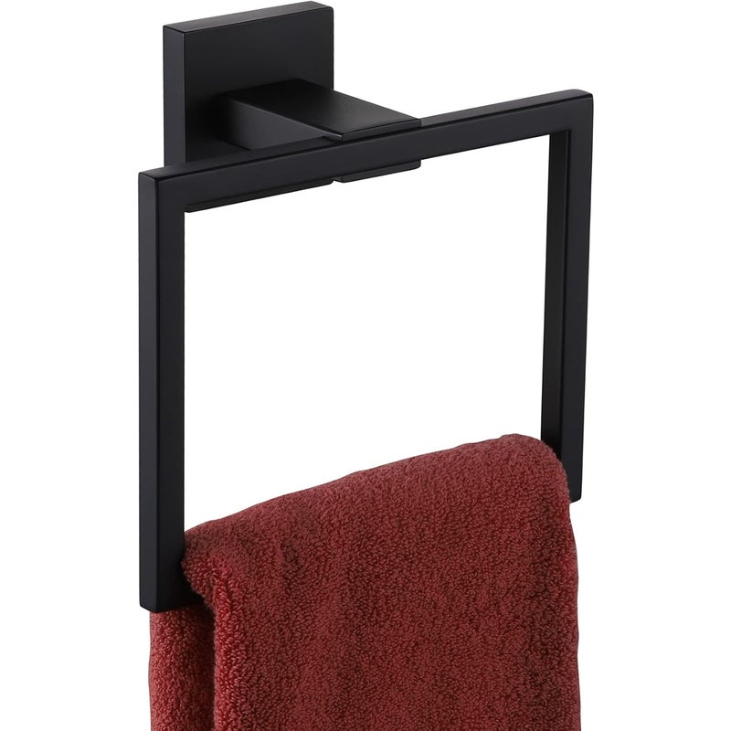 Obręcz na ręczniki wieszak na ręczniki pod prysznic wieszak na ręczniki kąpielowe łazienka umywalka uchwyt ścienny ze stali nierdzewnej matowa czerń