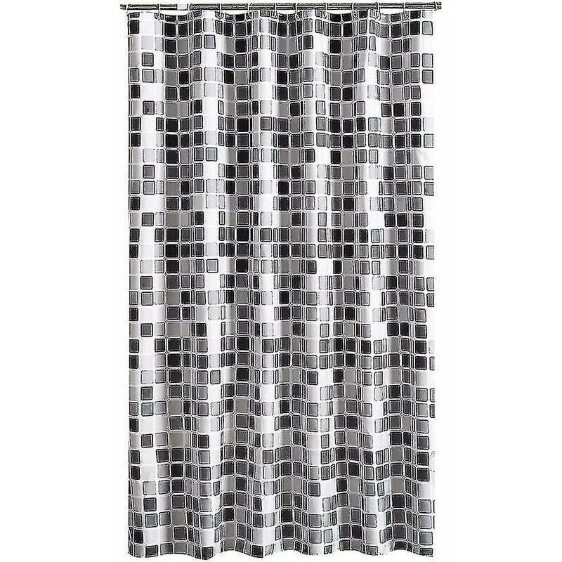 Zasłona prysznicowa 200 x 200 cm (szer. x wys.), antypleśniowa, antybakteryjna, hydrofobowa, miękka tkanina poliestrowa