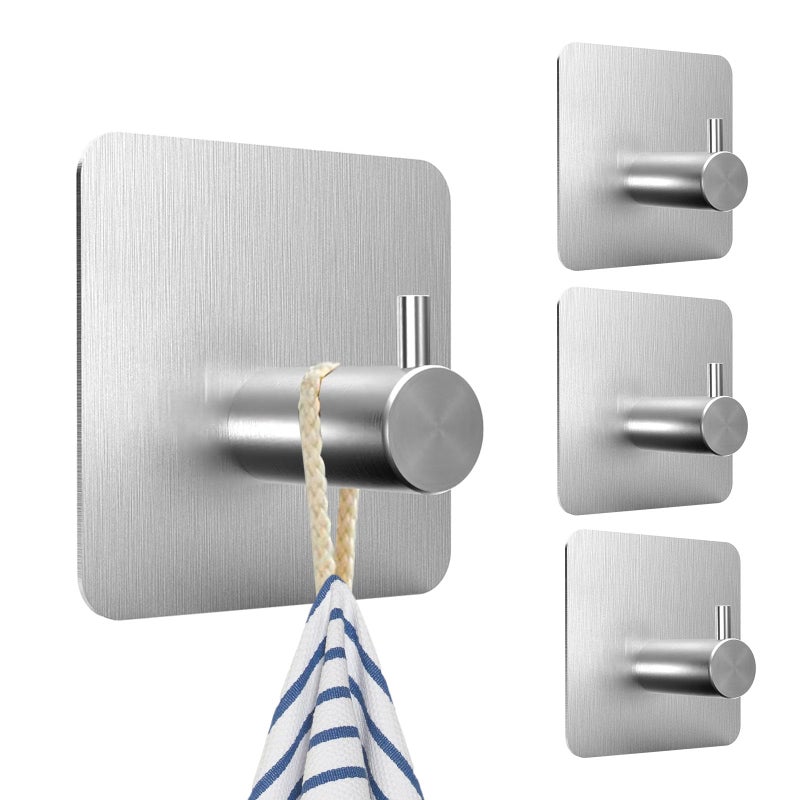 sztuk Samoprzylepnych Haczyków Ściennych Uchwyt na Ręczniki Łazienkowe Wieszak Ścierki Kuchenne Nierdzewnej Wodoodporny Antykorozyjny Samoprzylepny