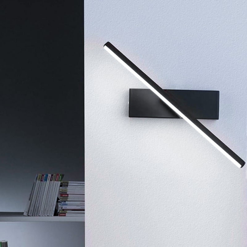 Kinkiet ścienny LED 50 cm, lampa łazienkowa, oświetlenie lustra, lampka nocna z regulowanym kątem, białe światło 6000 K, czarna