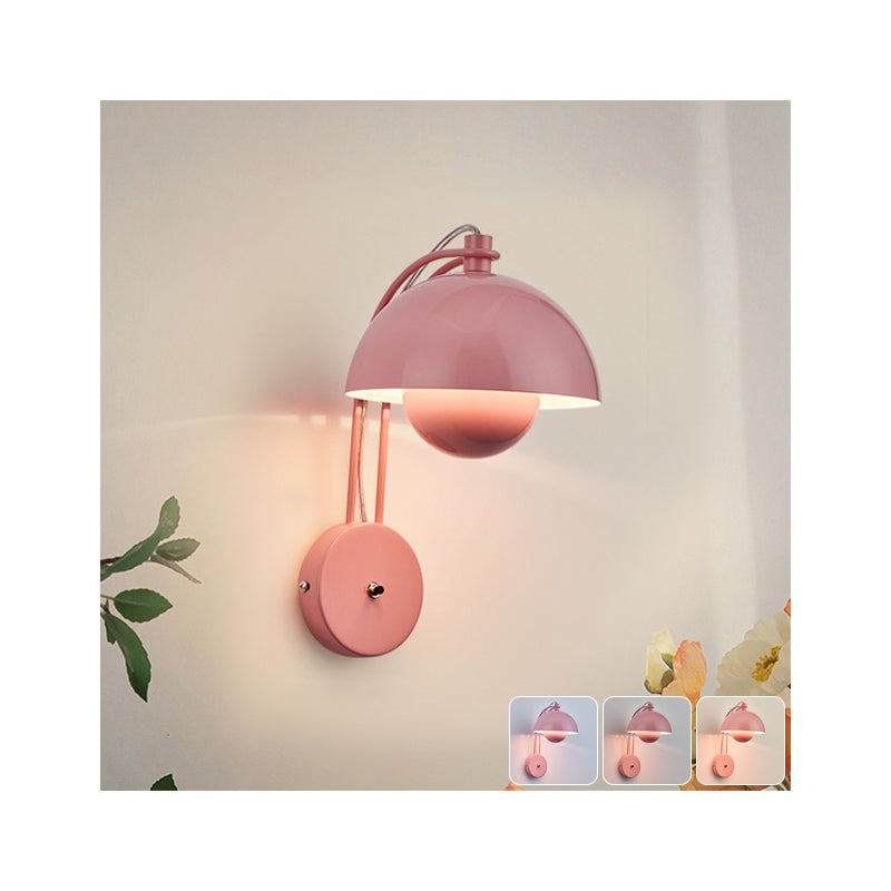 Kinkiet, Lampka nocna LED, Kinkiet w kształcie pączka, Lampa do lustra łazienkowego, 3 temperatury barwowe, Różowy