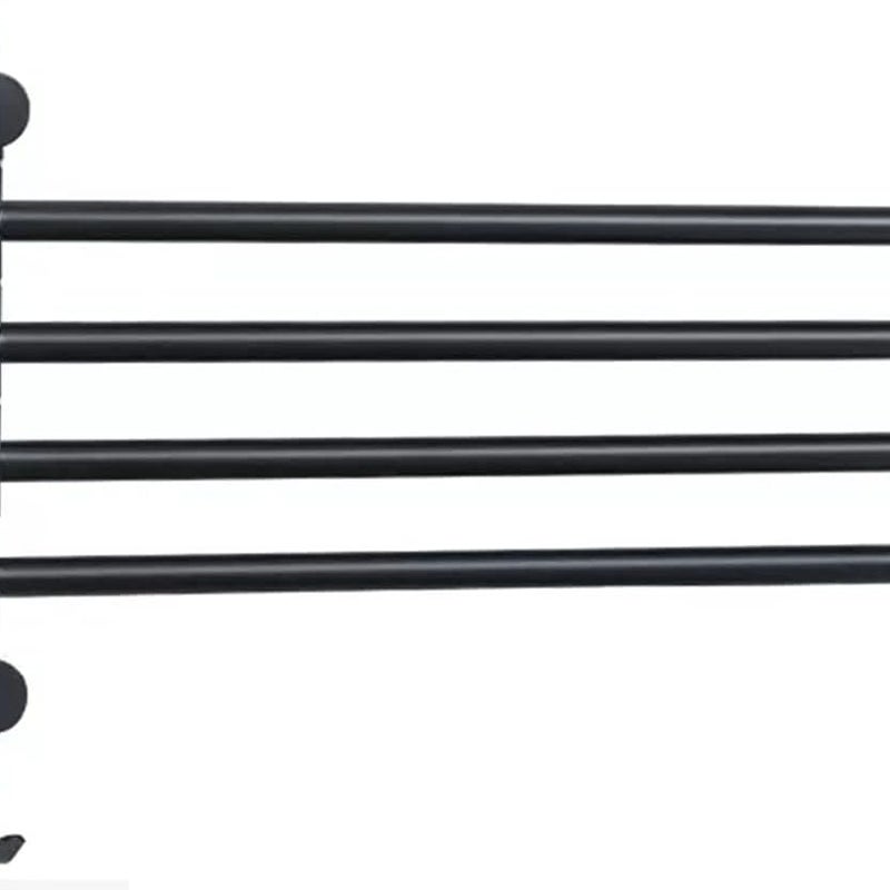 Obrotowy wieszak na ręczniki, 4-ramienny wieszak na ręczniki ze stali nierdzewnej, do montażu ściennego z haczykami (czarny matowy)