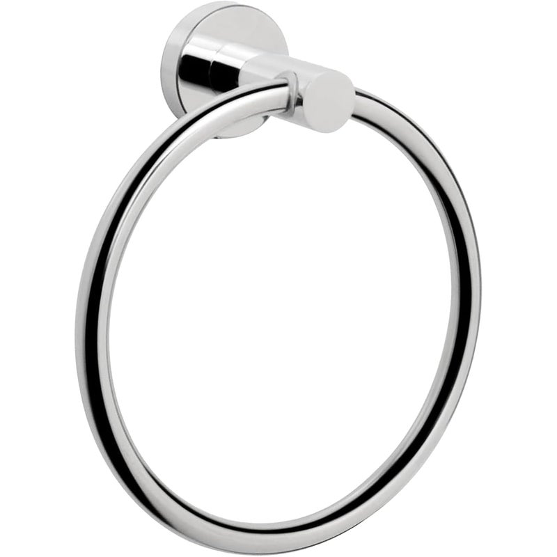 Naścienny wieszak na ręczniki, okrągły i prosty, ze stali nierdzewnej, do łazienki i kuchni (srebrny)