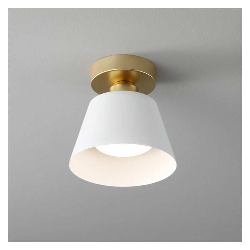 Nowoczesna półprzezroczysta lampa sufitowa LED, biało-złota, idealna do korytarzy, restauracji i sypialni, bez źródła światła, 17 x 16 cm