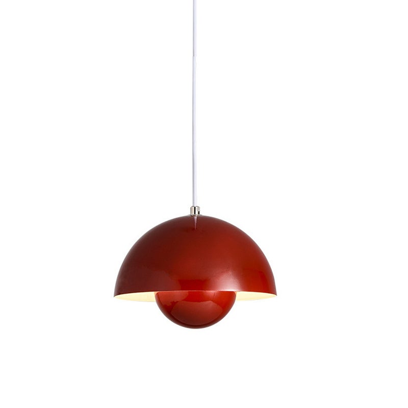 Nowoczesna lampa wisząca, lampa wisząca w kształcie pąka kwiatu z żarówką, domowe oprawy oświetleniowe, białe światło, czerwony
