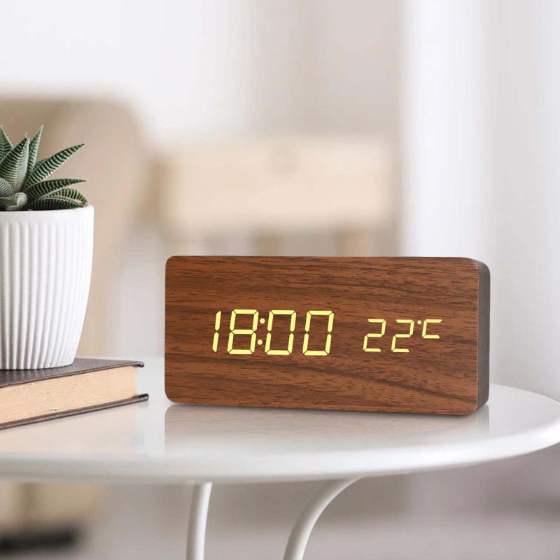 Cichy zegar LED retro z podświetleniem, nowoczesny budzik do sypialni, biura, elegancka dekoracja na stolik nocny, doskonały wybór do każdego wnętrza
