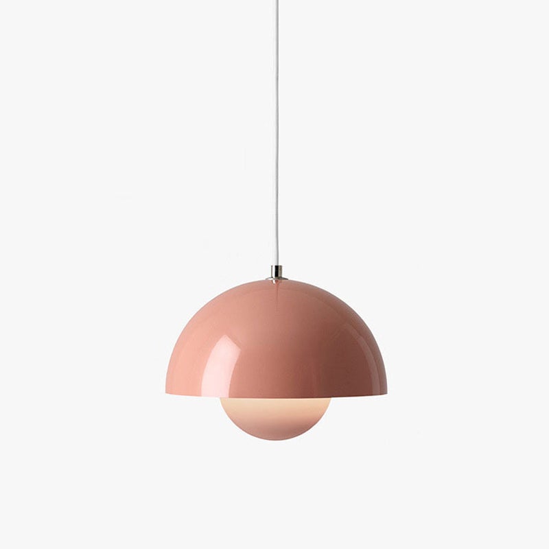 Żyrandole LED, lampa wisząca w kształcie pąka kwiatowego z żarówką do salonu i jadalni, 23 cm, białe światło, różowy