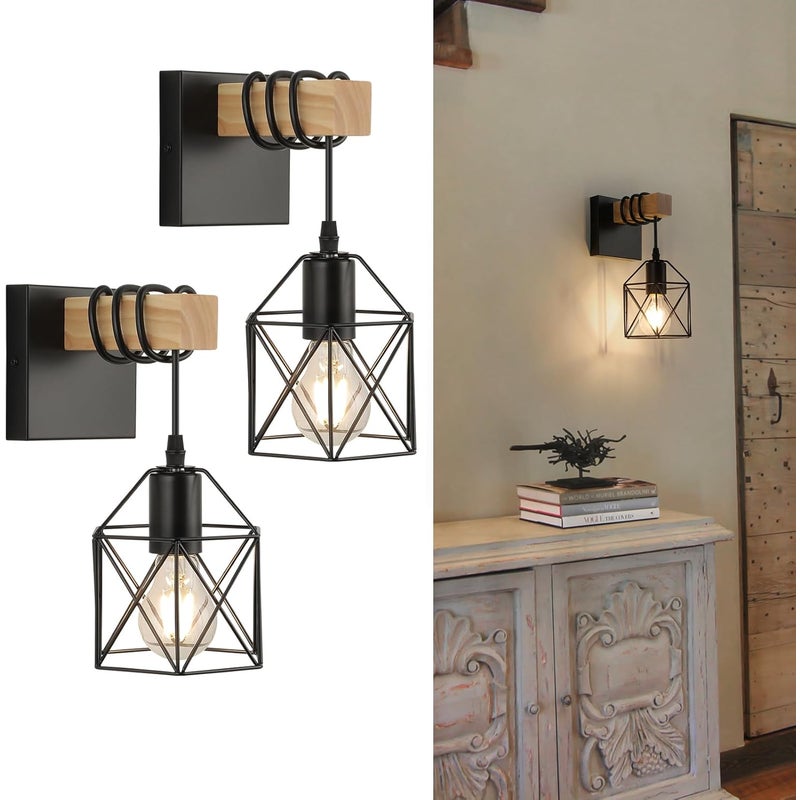 X Ściemnialny kinkiet ścienny do sypialni z włącznikiem Industrialne oświetlenie ścienne w klatce Pokój dzienny Przedpokój Żarówka jest dostarczana