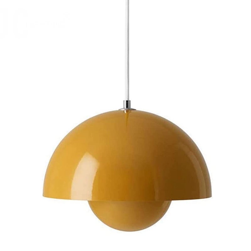 Żyrandol, nowoczesne zawieszenie, lampa sufitowa wisząca z żarówką, oprawy oświetleniowe do wnętrz, białe światło, 23 cm (żółty)